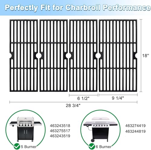 18 Inch Cast Iron Grill Grates for Charbroil Performance 463243518