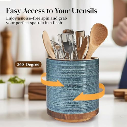 360° Rotating Extra Large Cooking Utensil Holder