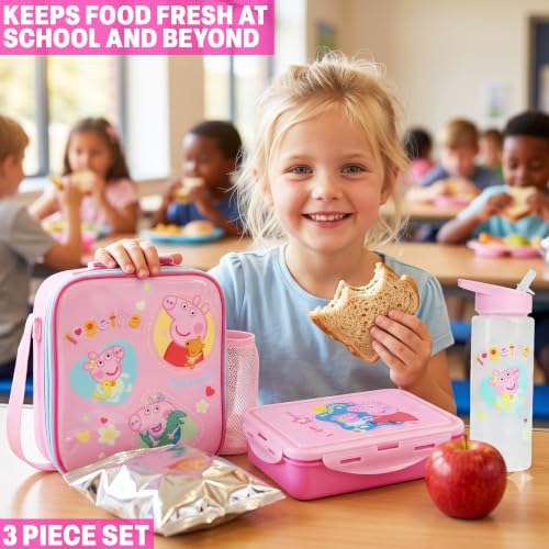 Peppa Pig Girls Lunch Box 3Pc Set (3 Count)