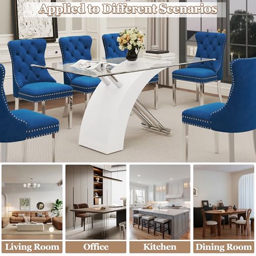 7 Piece Glass Dining Table Set for 6