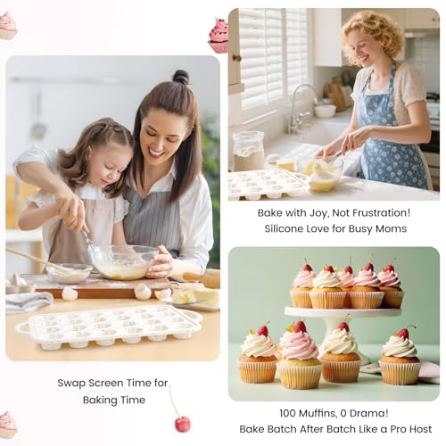 Silicone Mini Muffin Pan With Metal Reinforced Frame
