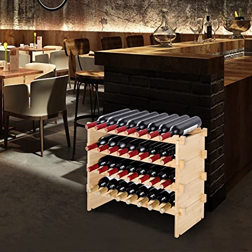 8 Tier 72 Bottles Stackable Modular Wine Rack (72 Count)