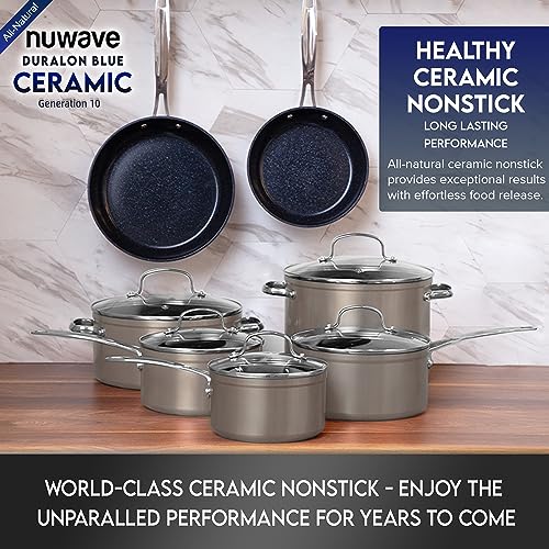 Healthy Duralon Blue Ceramic Nonstick Cookware Set