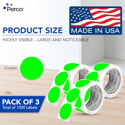 Neon Green Perforated Round Circle Dot Sticker 2 (3 Count)