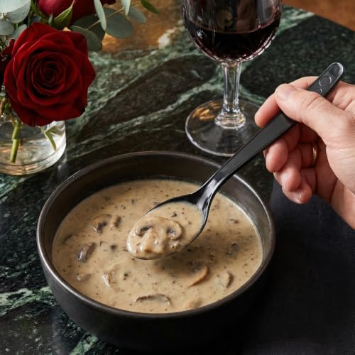 100 Count Black Plastic Spoons Heavy Duty