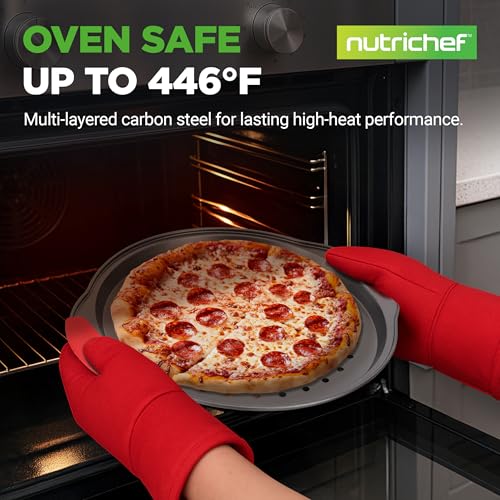 3 Piece Pizza Tray Set with Silicone Handles
