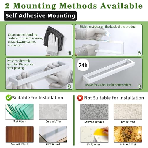 Hand Towel Holder Towel Bar for Bathroom Wall Mounted 8 Inch