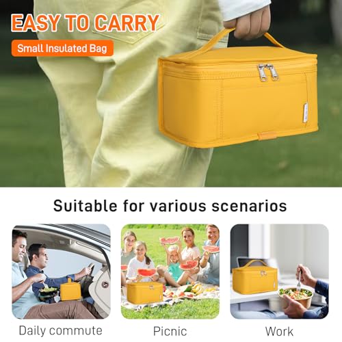 NOL Small Lunch Bag Mini Lunch Box Insulated Lunch Bag for Men
