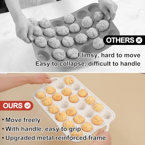 Silicone Mini Muffin Pan with Metal Reinforced Frame