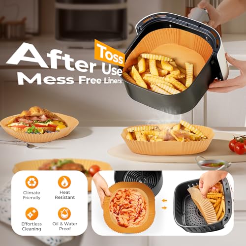 100Pcs 8" Air Fryer Liner Disposable for 5 (100 Count)