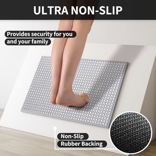 Kitchen Rugs Kitchen Mats for Floor Non Slip Washable Gray 17"x30" (3.31 Sq Ft)