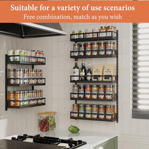 Wall Mount Spice Rack Organizer 5 Tier Height