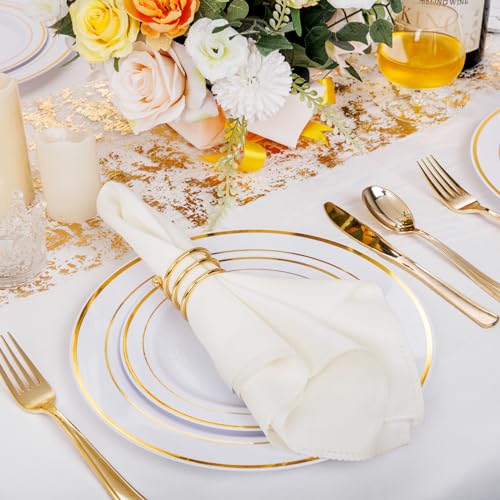 60 Pcs Gold Plastic Plates (60 Count)