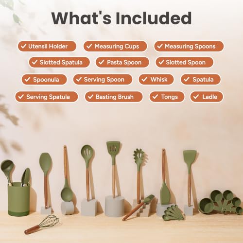 Silicone Kitchen Utensils Set (22 Count)