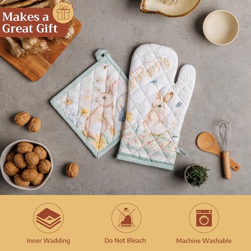 100% Cotton Oven Mitt & Pot Holder Set (2 Count)
