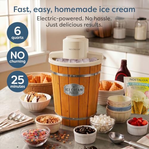 Electric Ice Cream Maker With 6 Qt Capacity