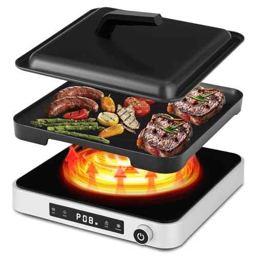 Portable Induction Cooktop with Griddle Pan