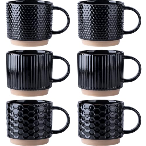 12 OZ Stackable Coffee Mugs Set of 6 (6 Count)