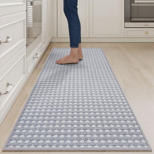 Long Kitchen Runner Rugs Kitchen Mat Non Slip Washable Gray 24"x71" (11.666 Sq Ft)