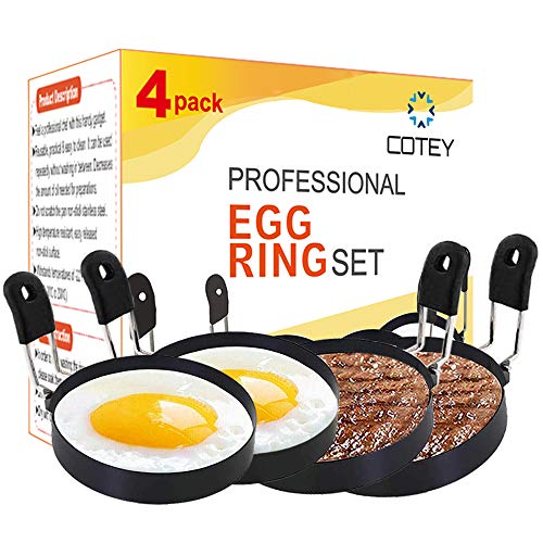 Large 3.5" Nonstick Egg Rings Set of 4 (4 Count)