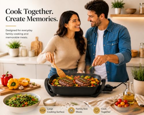 Square Electric Skillet with Lid