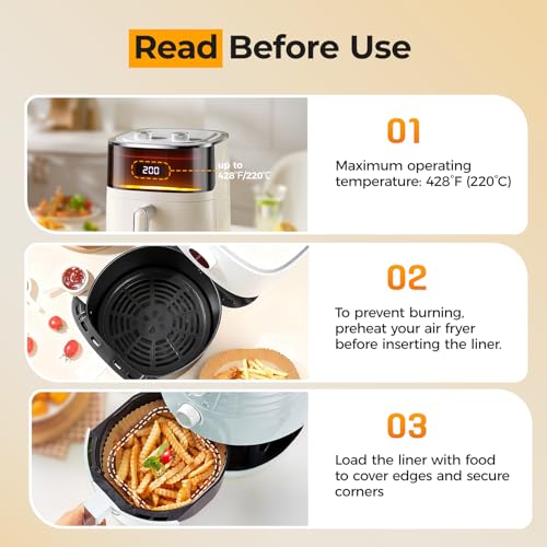 100Pcs 9 Inch Round Air Fryer Liners Disposable Large for 10 (100 Count)