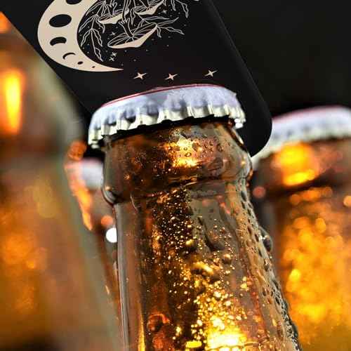 Wild Mushrooms Stainless Steel Bottle Opener Abstract Mystical Cosmic Moon Phases and Rituals Star Flat Beer Bottle Opener Keychain for Home Kitchen Bar Restaurant Party Birthday Gift