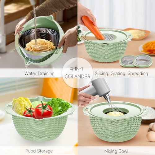 4 1 Strainer with Bowl & Spoons Set