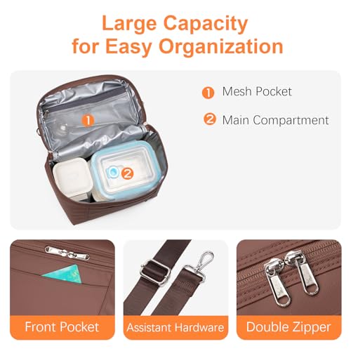 NOL 4 Liters Small Insulated Lunch Bags for Women Cooler Bag Lightweight Nylon Waterproof Lunch Box For Work （Small