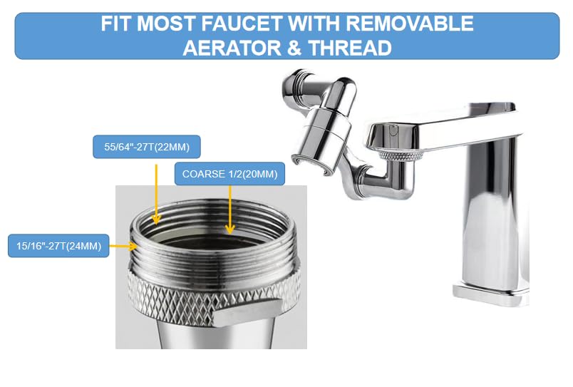 1080° Swivel Robotic Arm Faucet Extender Universal Sink Tap Aerator