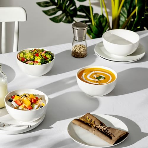 26 Oz White Ceramic Soup Bowls of 4 (4 Count)