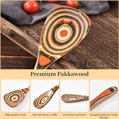 Pakkawood 7 Piece Red Wooden Cooking Utensils (7 Count)