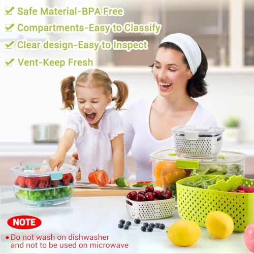 Fresh Produce Vegetable Fruit Storage Containers 3Piece Set