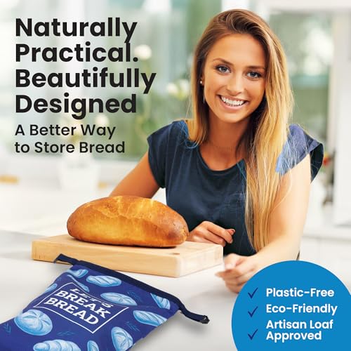 Reusable Cotton Bread Bags for Sourdough & Homemade Bread (2 Count)