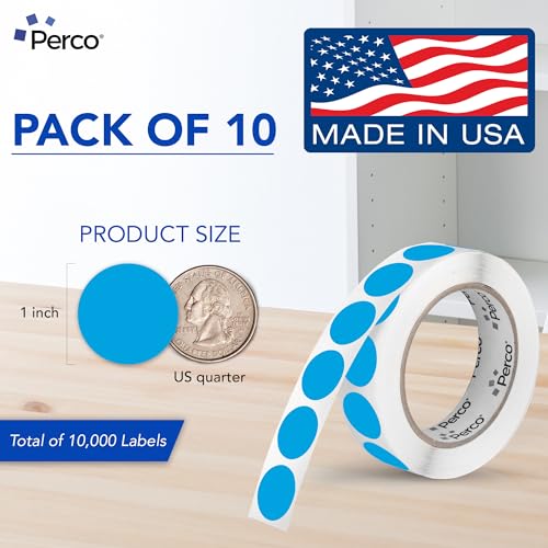 Light Blue Perforated Round Circle Dot Sticker 1 (10 Count)