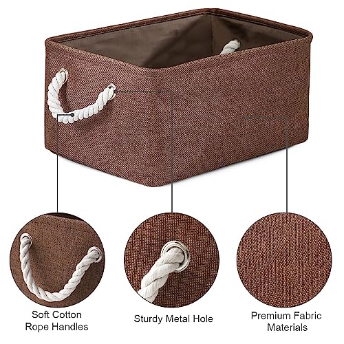 Decorative Basket Rectangular Fabric Storage Bin Organizer Basket with Handles for Clothes Storage (3 Count)