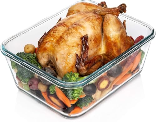 3300 ml 112 oz LARGE Glass Food Container with Locking Lid. Ideal for Storing food