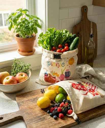 2 XL Beeswax Bread Bags for Homemade Bread