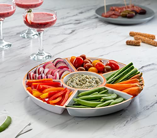 6 Sectional Round Plastic Serving Tray
