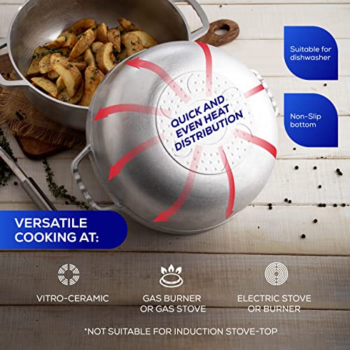4.2 QT / 4 Liter) Caldero Pot with Lid, Cast Aluminum Rice & Cooking Pot, 12 Cup Capacity for Rice, Beans, Soups, Stews, Frying & Everyday Family Cooking