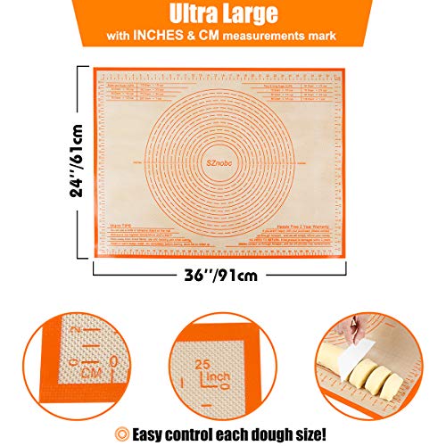 Silicone Pastry Mat 34X26 inch Baking Mat for Rolling Dough