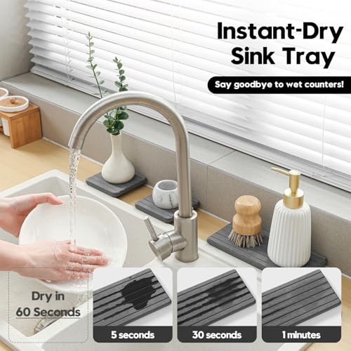 3 Pack Diatomite Stone Sink Tray (3 Count)