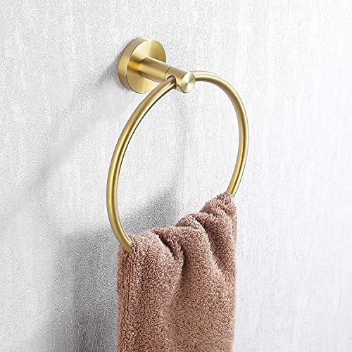 Brushed Gold Towel Ring