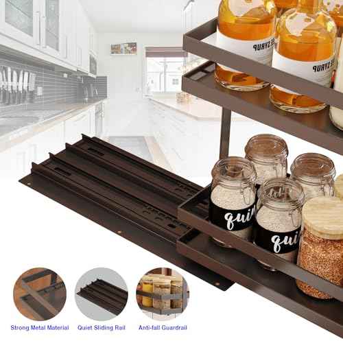 4 Pack Pull Out Spice Rack Organizer for Cabinet (4 Count)