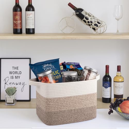 Cotton Rope Storage Baskets for Organizing Gradient Yellow 3
