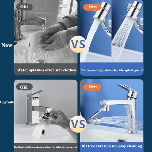 Universal Sink Faucet 1440° Rotatable Faucet Aerator Extension