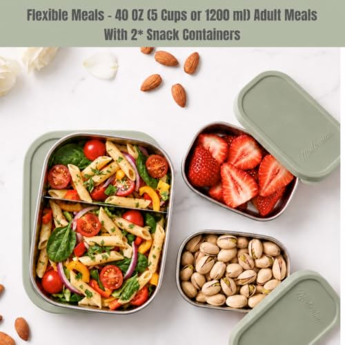 Flexibento Leak Proof 40 OZ Stainless Steel Lunch Box