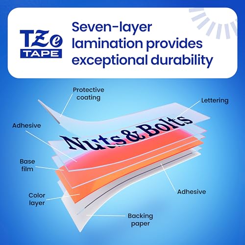 Genuine P Touch TZe Black Print on Yellow Label Tape