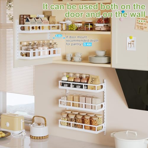 Wall Mount Spice Rack Organizer 5 Tier Height