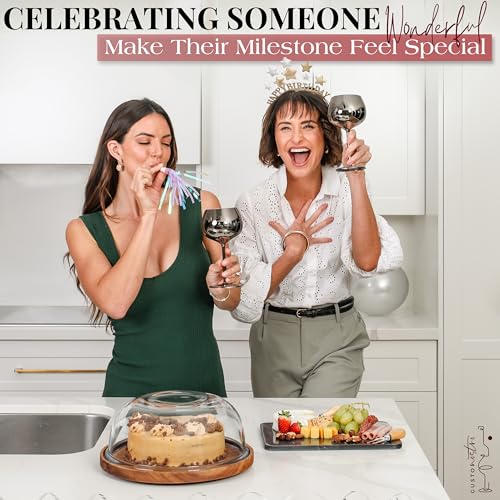 Cheers to You Birthday Wine Glass with Engraved Vintage Quote